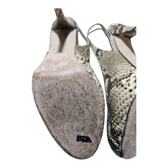 STUART WEITZMAN Snakeskin Print Open Toe Platform Heels - Size 8 - Picture 6 of 8